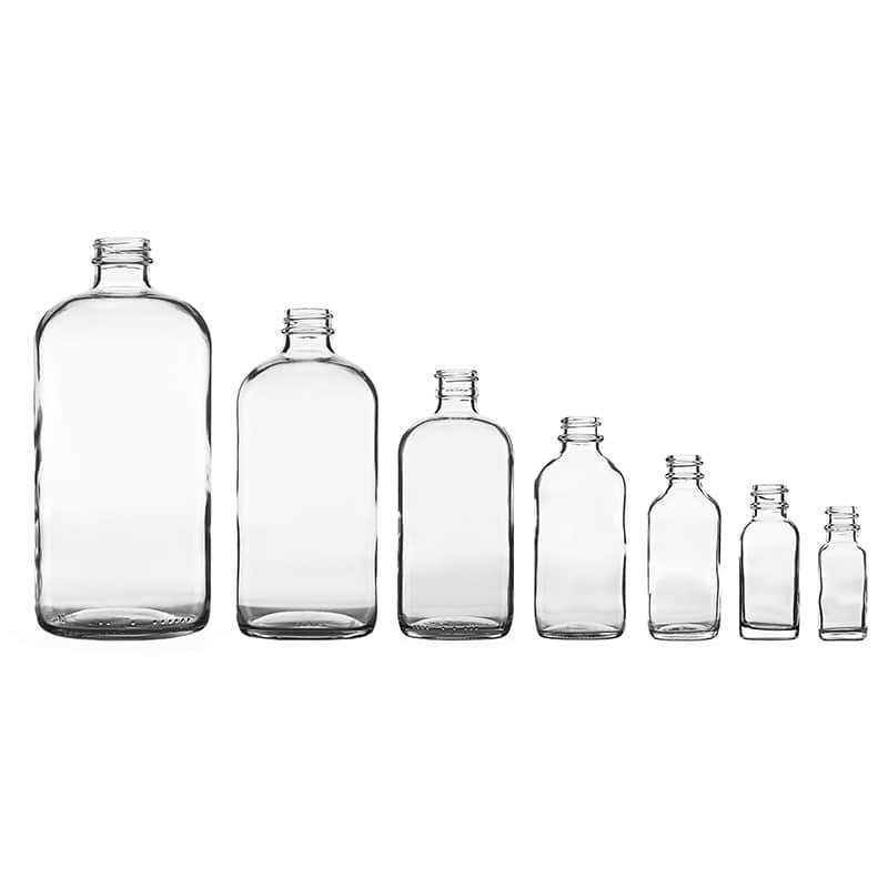 Clear Boston Round Glass Bottle