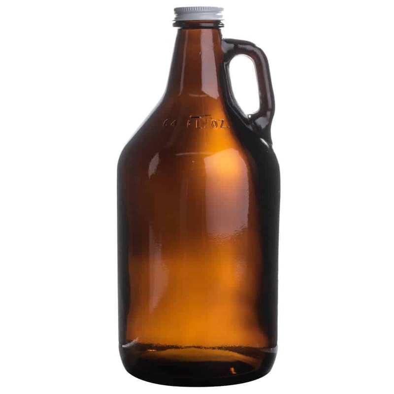 64 oz Amber Glass Beer Growler