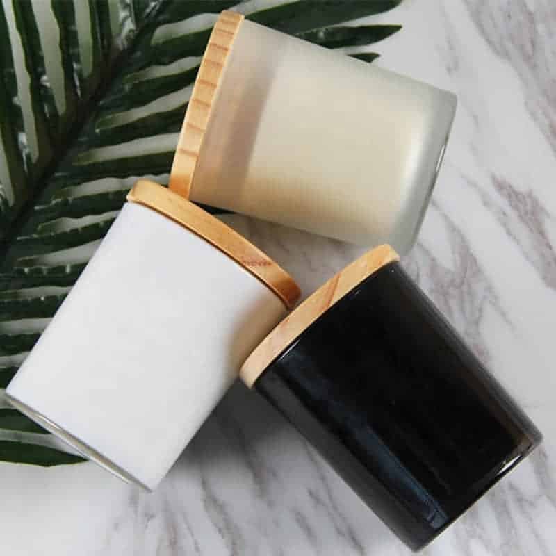 Wide Mouth Glass Candle Jars with Bamboo Lid
