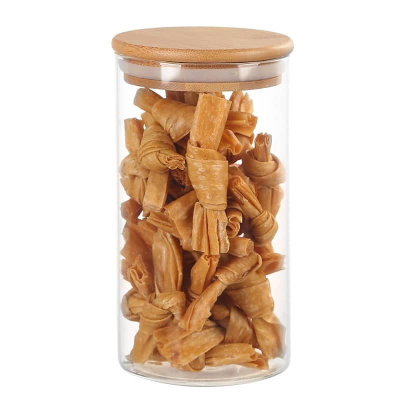 Glass Container with Wooden Lid