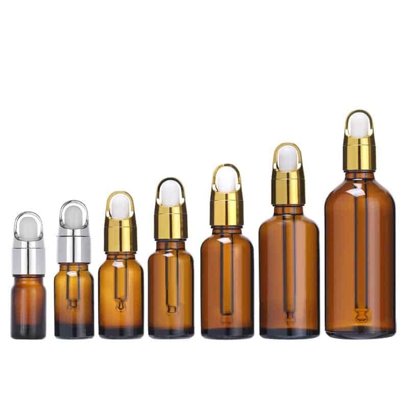 Glass Essential Oil Bottle with Golden Dropper