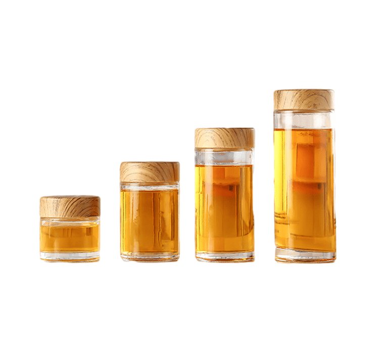 Round Glass Honey Jar with Wood Lid
