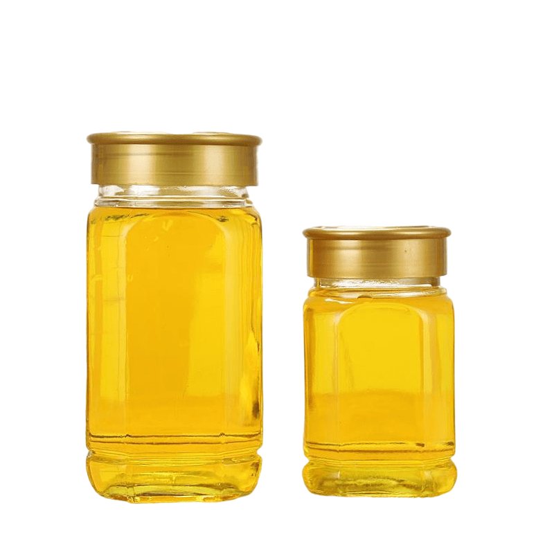 Square Glass Honey Jar with Plastic Lid