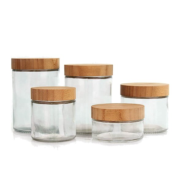 Glass Jam Jar with Bamboo Lid
