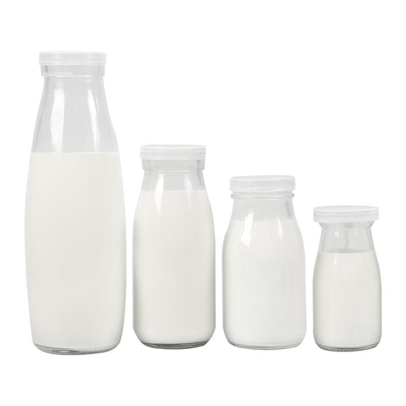 Glass Milk Bottles with Plastic Cap