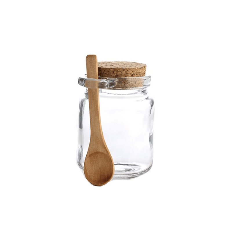 Spice Jar Pot with Cork Lid Spoon