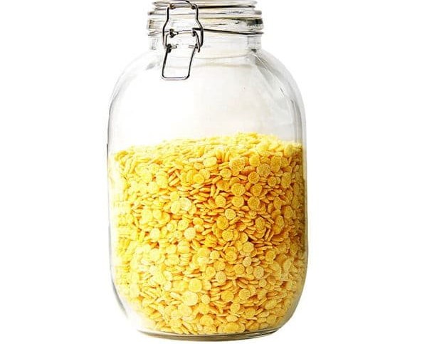 3.8 L Round Glass Storage Jar with Metal Clip