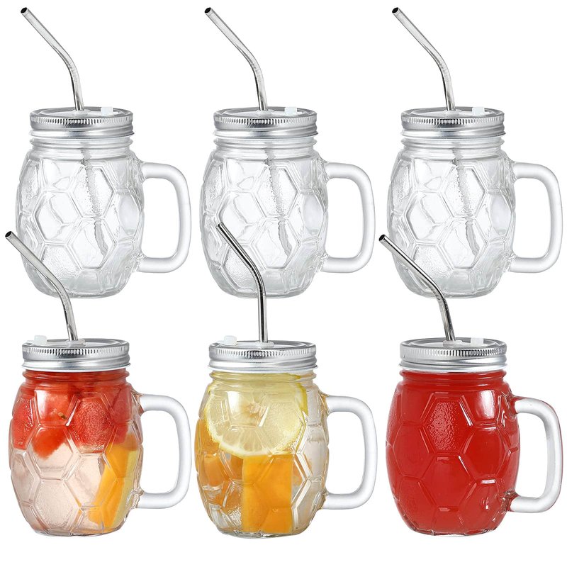 Football Shape Mason Jar with Handle