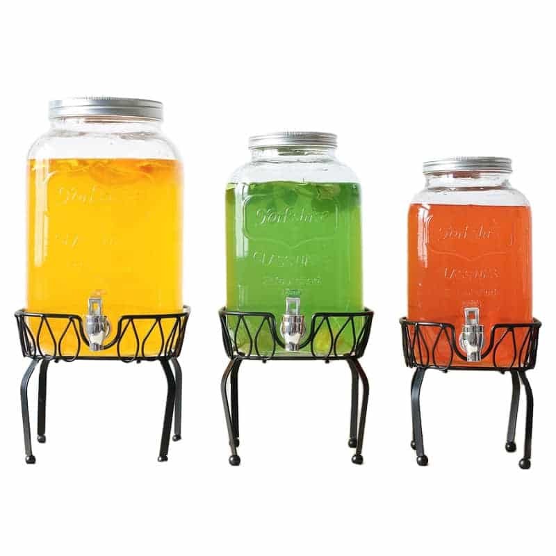 Fruit Juice Disposable Mason Jar with Metal Faucet