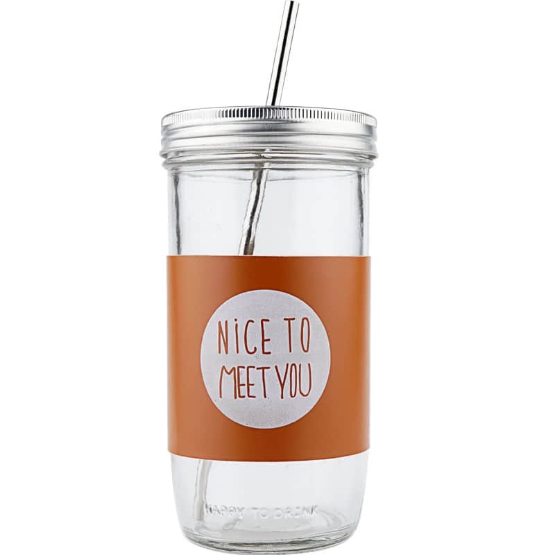 Mason Jar with Leather Case