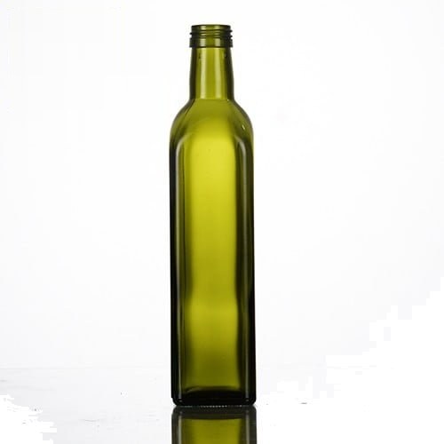 500ml square dark green olive oil bottle